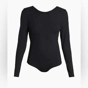 SPANX Black Long-Sleeve Scoop-Neck Bodysuit